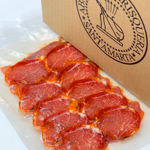 Cajita de 10 sobres Caña de Lomo 100% ibérico de bellota de Fregenal de la Sierra