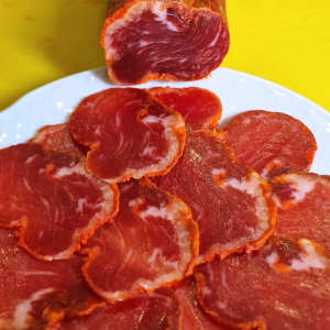 Cajita de 10 sobres Caña de Lomo 100% ibérico de bellota de Fregenal de la Sierra